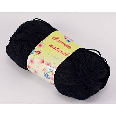 Priadza Camila natural -čierna- číslo farby 1