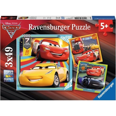 Ravensburger Disney Auta 3: Na závodech 3 x 49 dílků