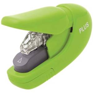 PLUS Corporation Съшивател Stapless, ръчен, 5 листа, PLUS, зелен 31146 (31146)