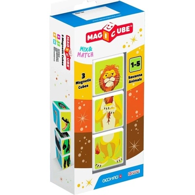 Geomag Магнитен конструктор, Geomag, Magicube, Животни в Саваната, 3 части