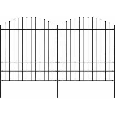 vidaXL Zahradní plot s hroty ocel (1,75–2) x 3,4 m černý