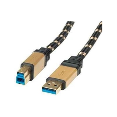 Roline 11.02.8900 Gold USB 3.0 SuperSpeed kabel USB3.0 A(M) - USB3.0 B(M), 0,8m