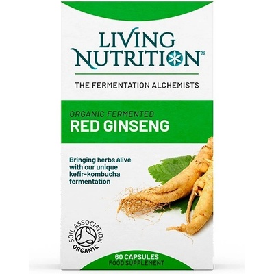 Living Nutrition Fermentovaný bio červený ženšen nejlepší 'životabudič' 60 kapslí