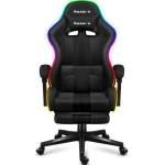 Huzaro Геймърски стол Huzaro Force 4.7 RGB, до 140kg, мрежа, пластмасова основа, регулируема облегалка, лумбална опора, RGB подсветка, черен (FORCE 4.7 RGB MESH)