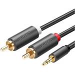 UGREEN Кабел 3, 5 мм жак - 2 rca, m/m/m, 1 м, сив 10749 (10749)