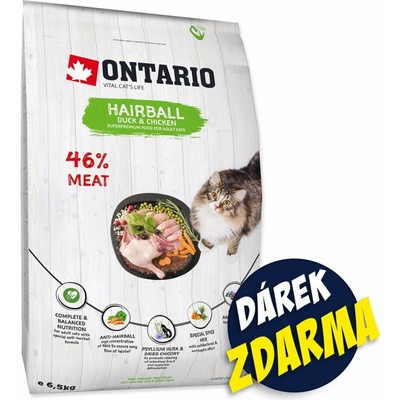 ONTARIO Cat Hairball 6,5 kg