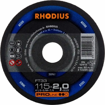 Rhodius Rezný kotúč 115 x 2,0 x 22,23 mm 200961