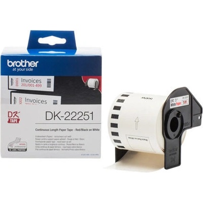 Brother DK-22251 - černá a červená na bílé, 62mm DK22251