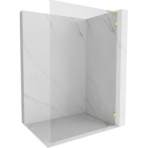 Mexen Lunar L стена за душ Walk-in дясна 70 x 200 см, прозрачна 8 мм, златно четкано - 830L-070-000-55-00-P (830L-070-000-55-00-P)