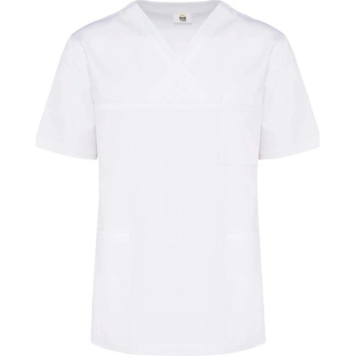 Designed To Work Unisex tunika s výstřihem do V Medic bílá