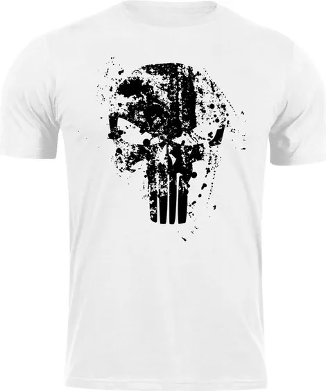 DRAGOWA Тениска с къс ръкав Frank The Punisher, бяла, 160 г/м2 (11290)