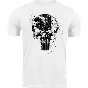 DRAGOWA Тениска с къс ръкав Frank The Punisher, бяла, 160 г/м2 (11290)