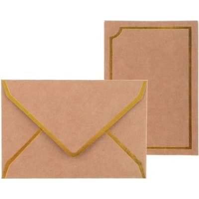 Obálky s kartičkou 7,5x11cm, 5ks přírodní