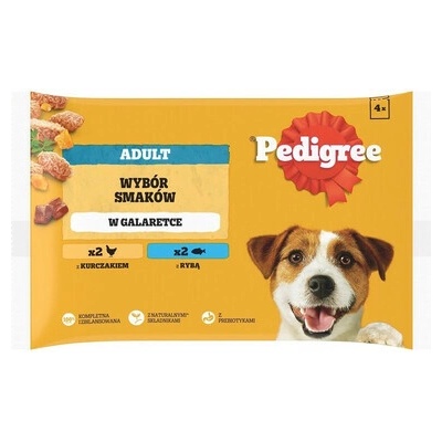 Pedigree Adult s kuřecím masem s rybou v želé 4 x 100 g