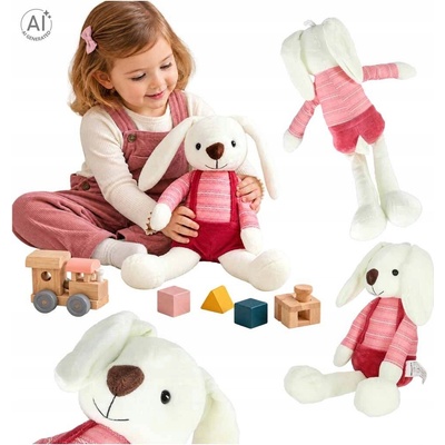 Ikonka Plyšový Mazlíček Přítulníček Králík v Červených Šortkách 36 cm