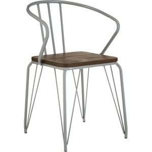 Premier Housewares Сив/в тъмно естествен цвят трапезен стол от масивен бряст District - Premier Housewares (5501296)