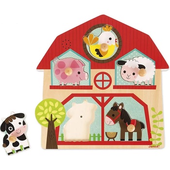 Image 1 of Janod Дървен музикален пъзел Janod - Приятели от фермата (J07079)