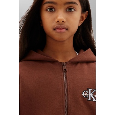 Calvin Klein суичър с качулка за деца от памук (LVCKTJB34G.128.170.9BY2)