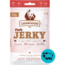 Lionfood Vepřové Jerky HOT PEPPERS 25 g