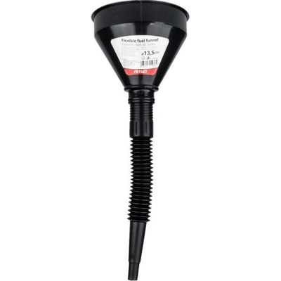 Flexibilní univerzální trychtýř, Černá, Se sítkem, 13.5 cm