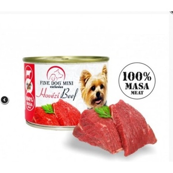 Fine Dog exclusive 100% meat with beef 200gr - Консерва за кучета от всички породи със 100% говеждо месо 200гр