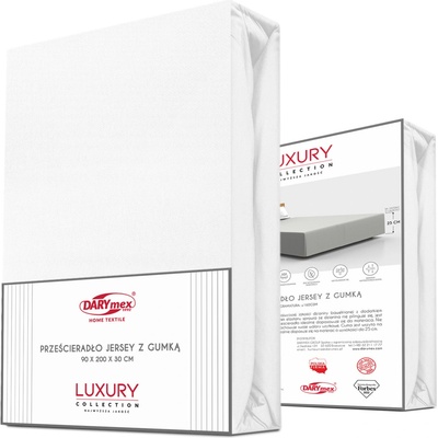 Darymex elastické jersey prostěradlo s gumou bílé 180X200x25