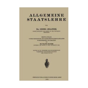 Allgemeine Staatslehre | Georg Jellinek, Walter Jellinek (ISBN: 9783662428221)