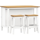 Idea Kuchyňský ostrůvek + 2 barové stoličky CORONA 2 bílý vosk/vosk