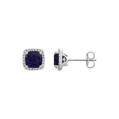 Blink-Blink luxusné diamantové náušnice so Zafírom 3182BZDZS