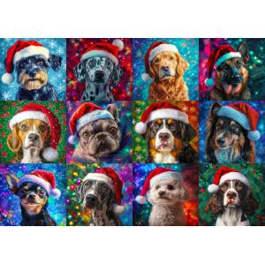 Enjoy - Puzzle Santa Dogs - 1 000 piese