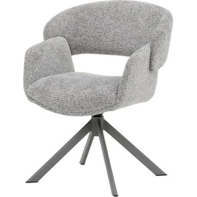 Трапезен стол Carmen VORU 8, до 120kg. , дамаска, праховобоядисана метална база, подлакътници, сив