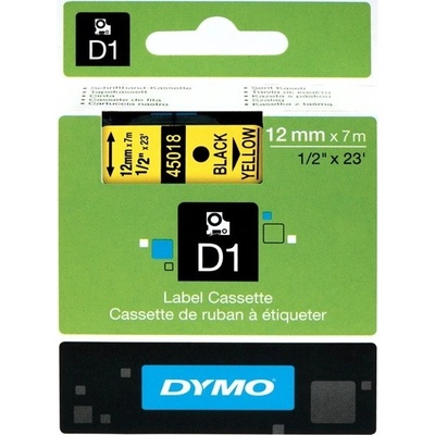Páska Dymo 12mm 45018, D1 čierna na žltú