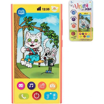 Teddies Veselý Mobil Telefon česky mluvící na baterie se zvukem