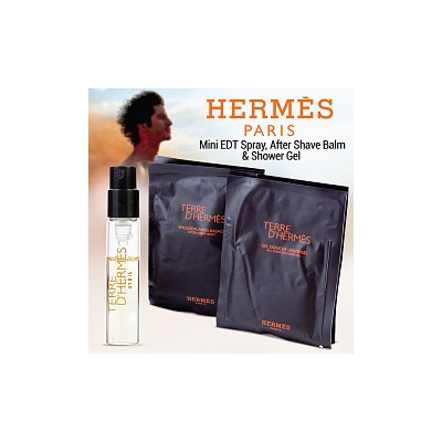 Hermes Terre D Hermes EDT 2 ml + balzam po holení 2 x 6 ml + sprchový gél 2 x 8 ml darčeková sada