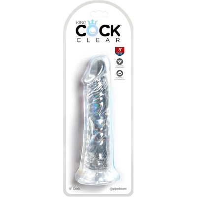 King Cock Clear 8 veľký prísavkový dildo 20 cm