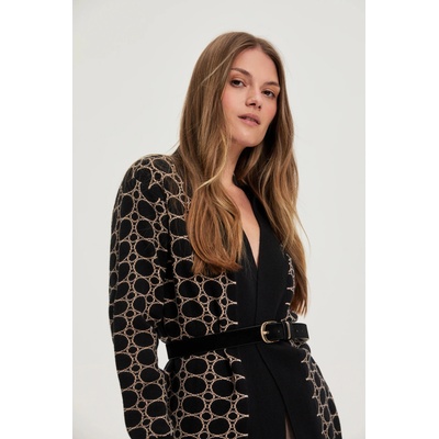 Moodo Черен кардиган с геометричен десен Moodo Moodo | Cheren | ЖЕНИ | XS