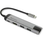 Verbatim Адаптер Hub Verbatim 49141 с USB 3.0/Ethernet, алуминиев (Ver000008)
