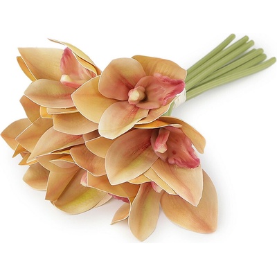 Umělá orchidej svazek krémová 1 svaz.