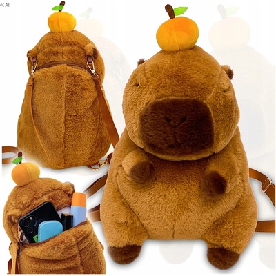 PREŠKOLSKÝ BATOH KAPYBARA PLYŠOVÝ BATÔŽEK DO ŠKOLY PLYŠOVÁ HRAČKA CAPYBARA