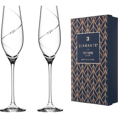 Diamante poháre na šampanské Silhouette City s kamienkami Swarovski 2 x 210 ml