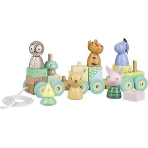 Orange Tree Toys Дървено влакче за дърпане Orange Tree Toys - Мечо Пух (OTT08278)