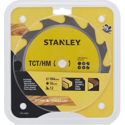 Stanley 13020 Pilový kotouč TCT/HM pro podélné řezy 184 x 16 mm, 12 zubů