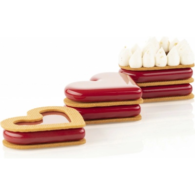 Silikomart slikonová forma na dezerty LEVEL HEARTS 35 ml