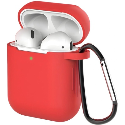 Apple Силиконова мека кутия с дръжка за AirPods 2 / AirPods 1 - Червена KP25130