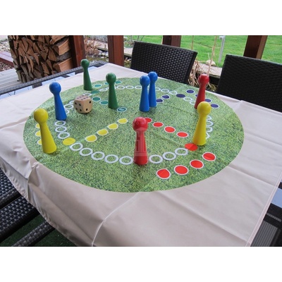 Stoa Člověče nezlob se 15cm Hra + hrací plocha: ubrus 120x120cm