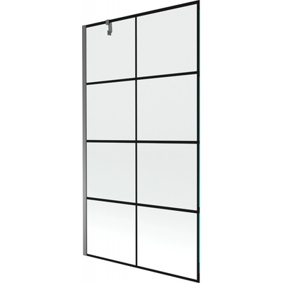 Mexen Next параван за вана с едно крило 100 x 150 см, черна решетка, gun metal - 895-100-000-00-77-95 (895-100-000-00-77-95)