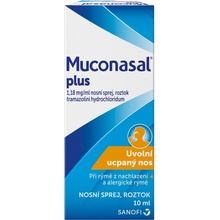 MUCONASAL PLUS NAS 1,18MG/ML NAS SPR SOL 1X10ML