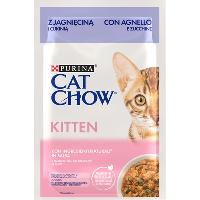 Cat Chow Cat chow Храна за котенца с агнешко и тиквички в сос 85 г