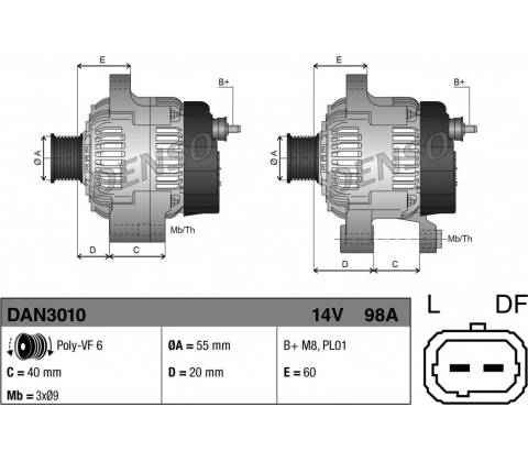 generátor DENSO DAN3010