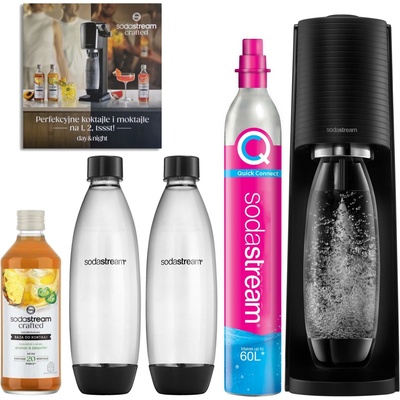 SODASTREAM TERRA + 2 LAHVE ČERNÁ